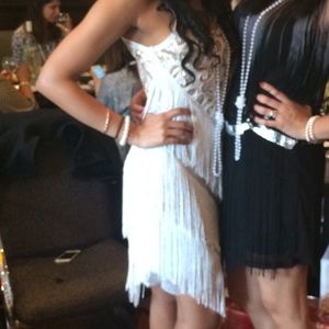 White and gold Flapper dress